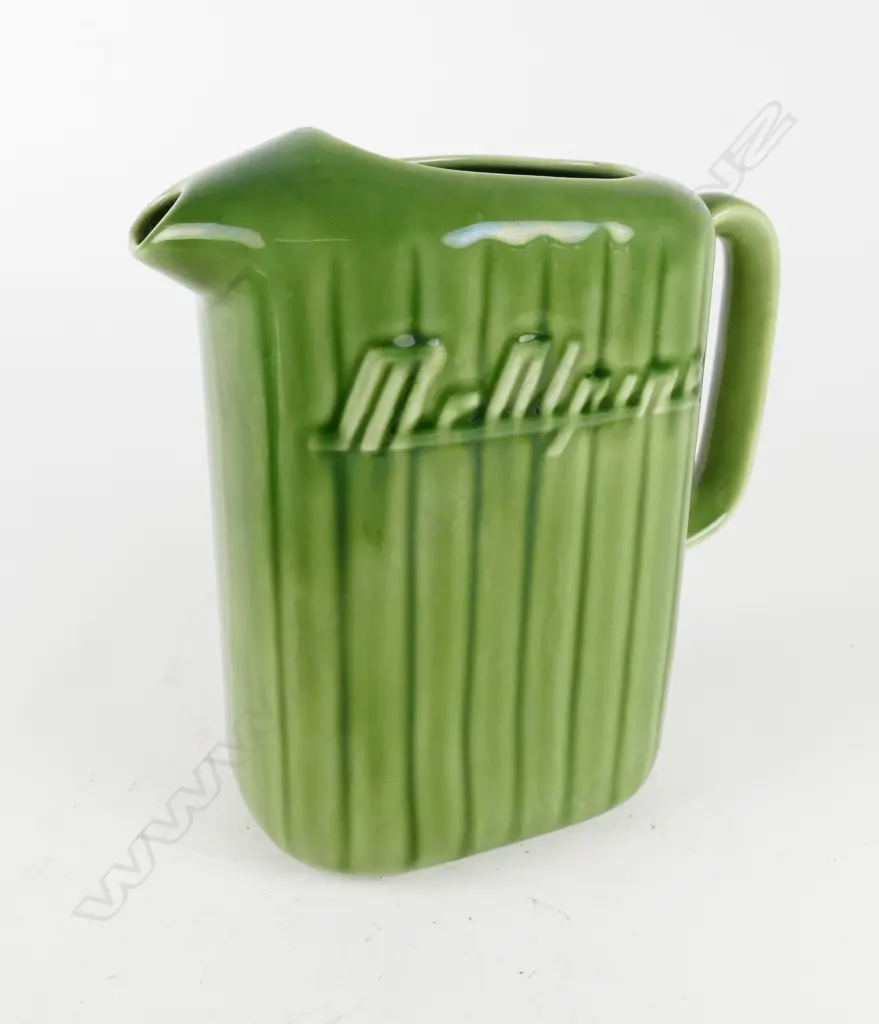 A vintage Crown Lynn green glazed McAlpine refrigerator jug Image 1++