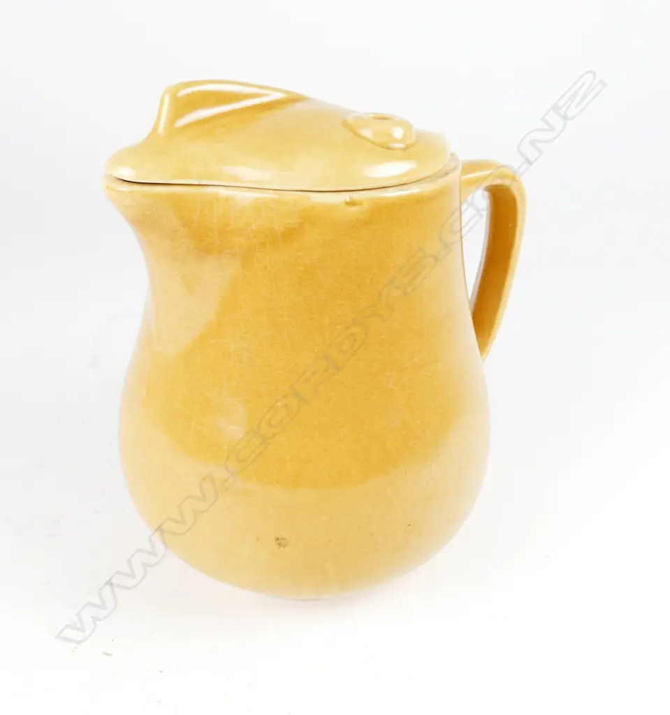 Ambrico yellow/tan glazed lidded electric jug Image 1++