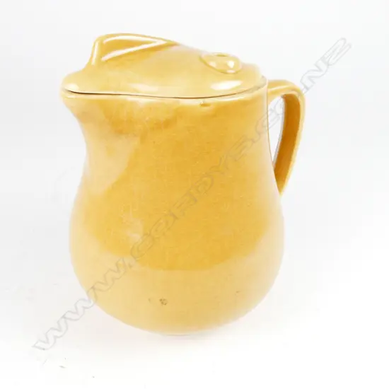 Ambrico yellow/tan glazed lidded electric jug