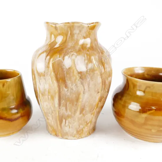 Three early Crown Lynn vases