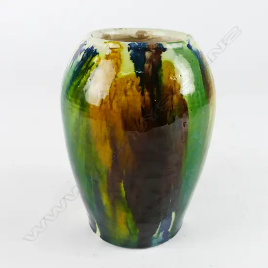 Jova Rancich majolica glazed vase