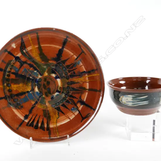 Two Elizabeth Lissaman pottery pieces