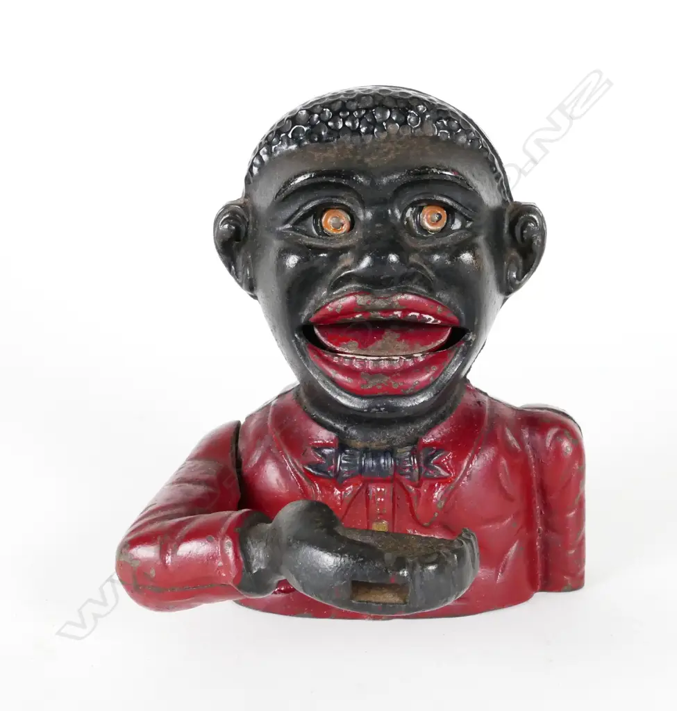 An old Little Joe cast iron mechanical bank Image 1++