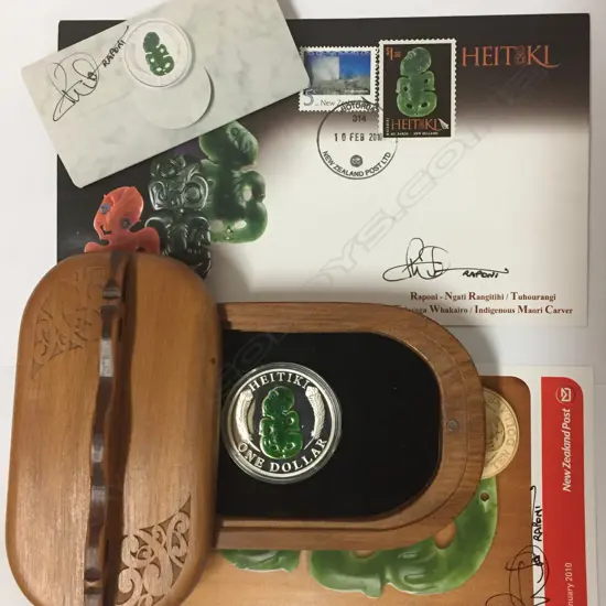 N.Z. proof HEITIKI $1 proof silver coin