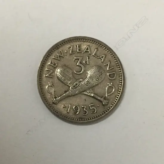 A 1935 N.Z. 3d. coin
