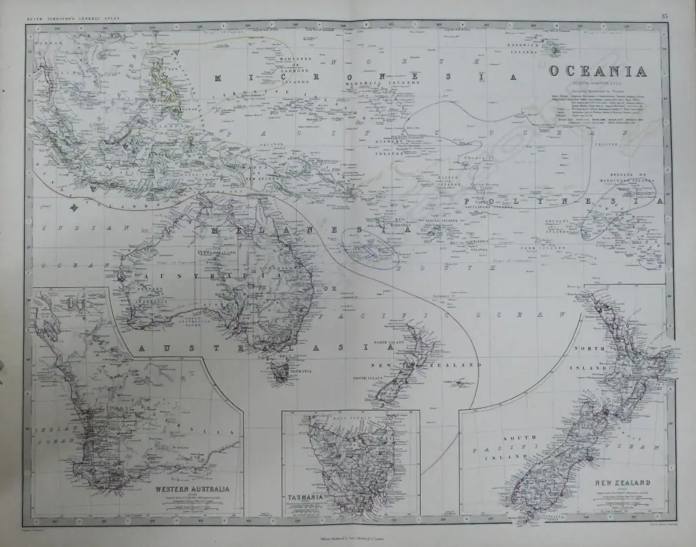 THREE DOUBLE PAGE MAPS OF OCEANIA Image 1++