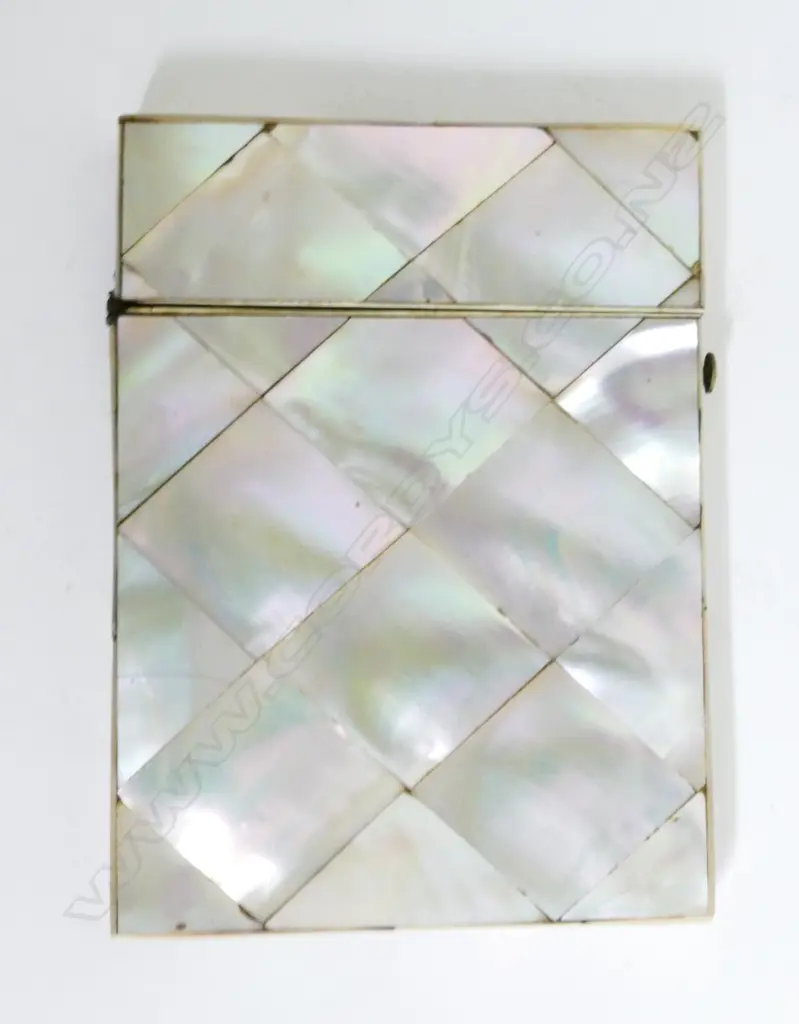 A Victorian mother-of-pearl card case Image 1++