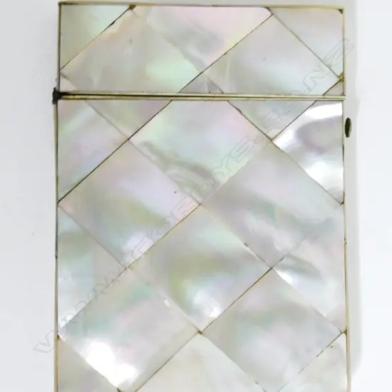 A Victorian mother-of-pearl card case