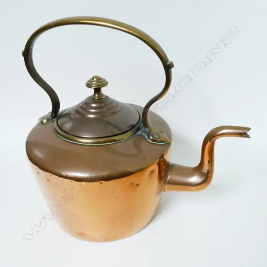 A Victorian copper kettle