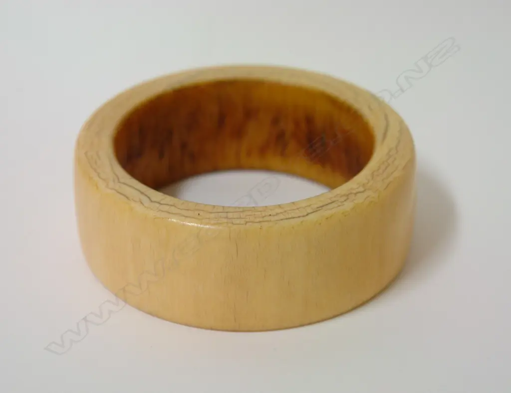 A large old African ivory tusk section bangle Image 1++