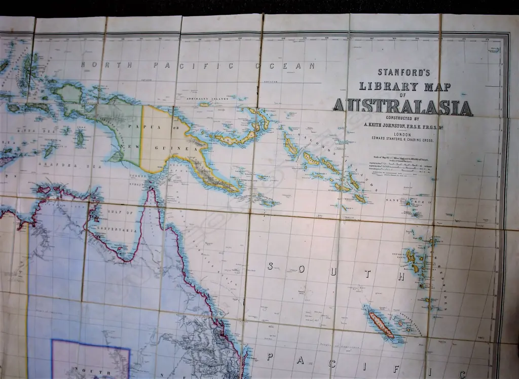 Bishop John Coleridge Patteson's personal copy of the rare 'Stanford’s map of Australasia' Image 1++