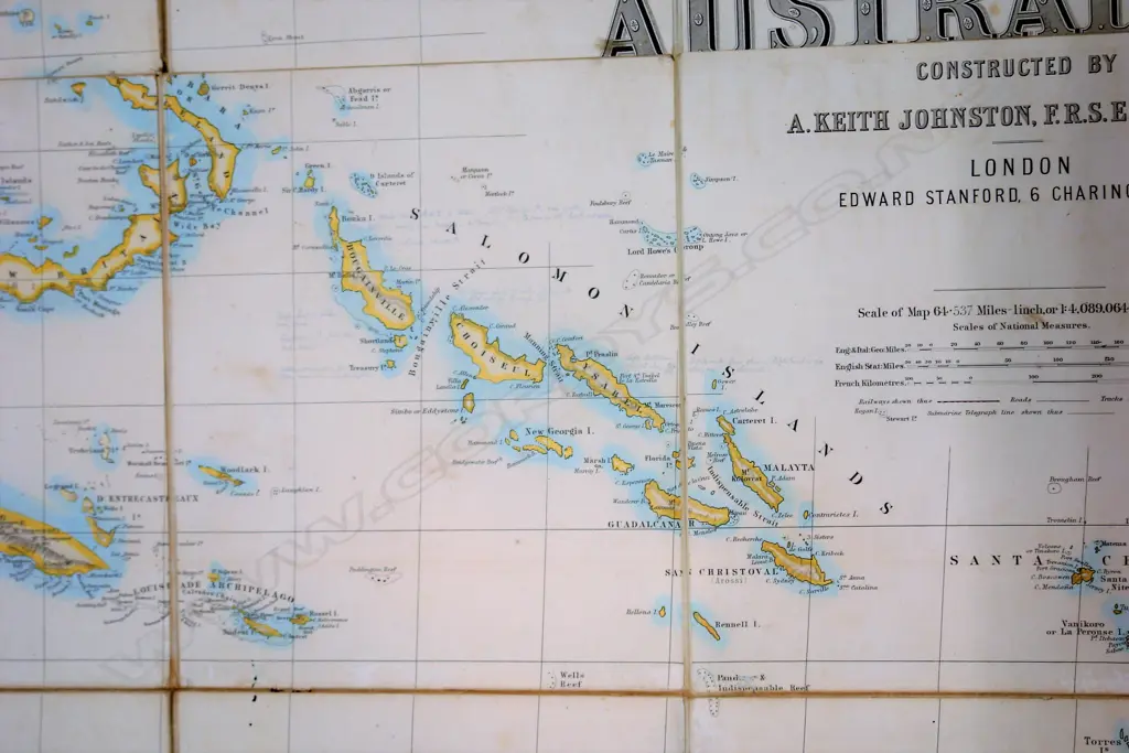 Bishop John Coleridge Patteson's personal copy of the rare 'Stanford’s map of Australasia' Image 1++