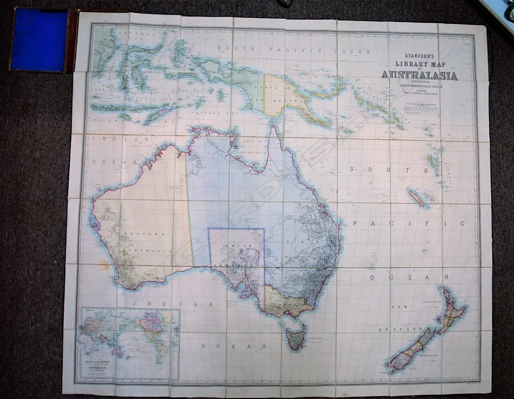 Bishop John Coleridge Patteson's personal copy of the rare 'Stanford’s map of Australasia' Image 1++
