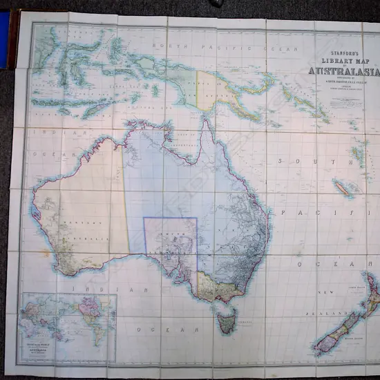 Bishop John Coleridge Patteson's personal copy of the rare 'Stanford’s map of Australasia'