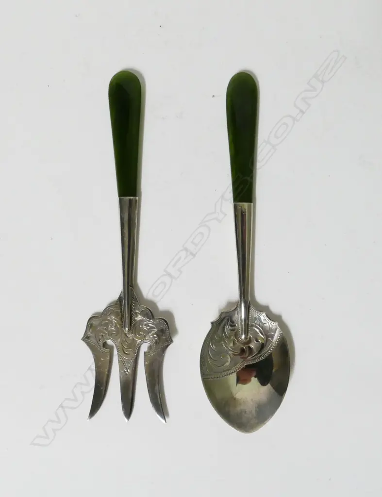 A silver cake fork and jam spoon Image 1++