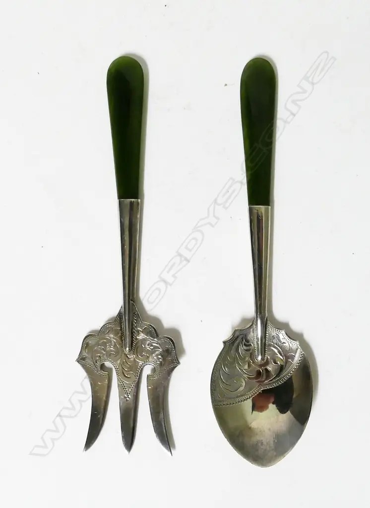A silver cake fork and jam spoon Image 1++