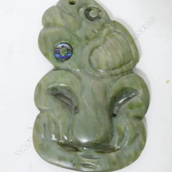 A pounamu hei tiki by Mike Higgs