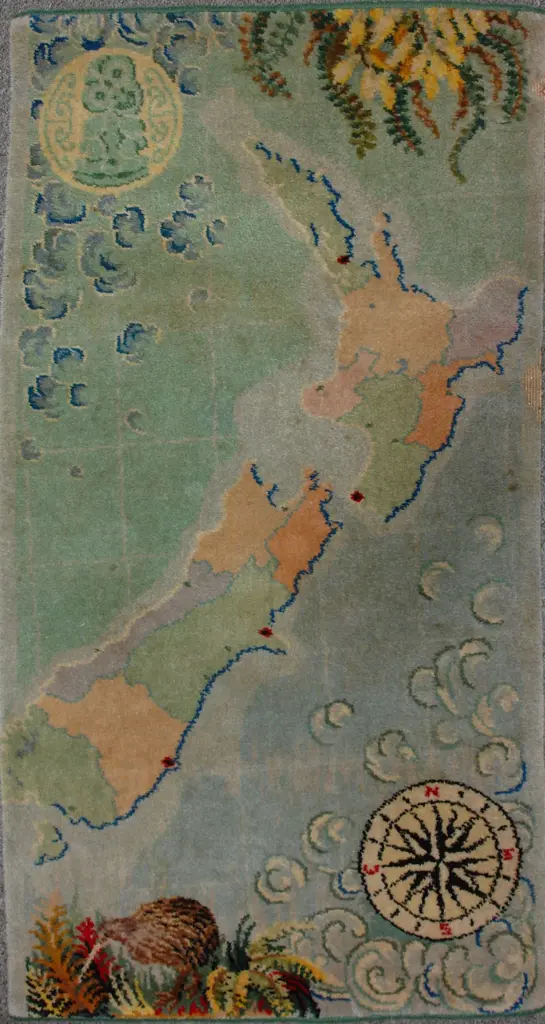 A vintage Feltex N.Z. map rug Image 1++
