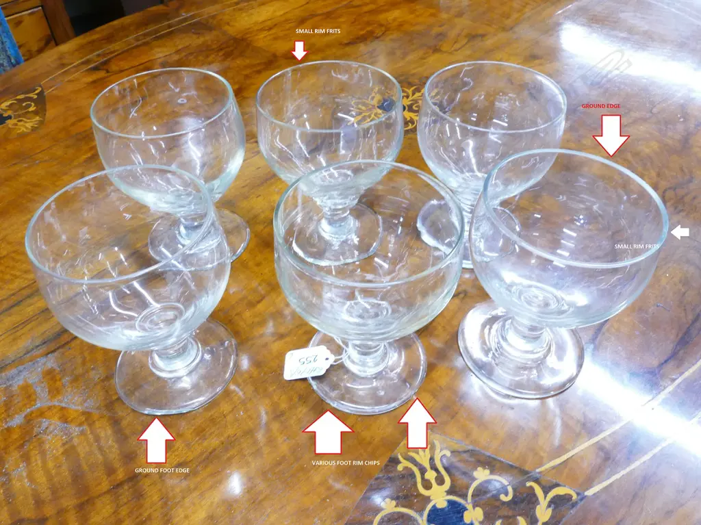 Six Victorian glass rummers Image 1++