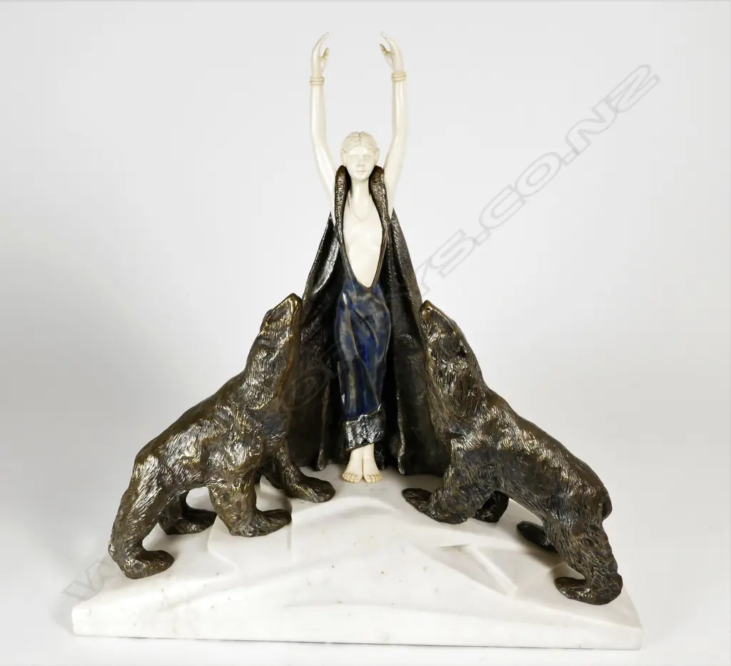 A Chryselephantine Art Deco style sculpture Image 1++
