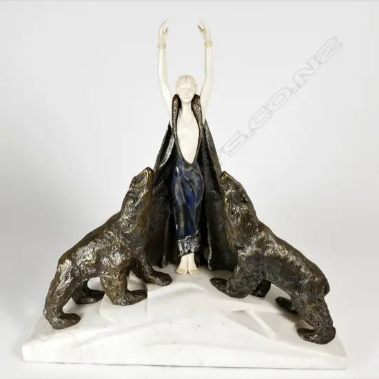 A Chryselephantine Art Deco style sculpture