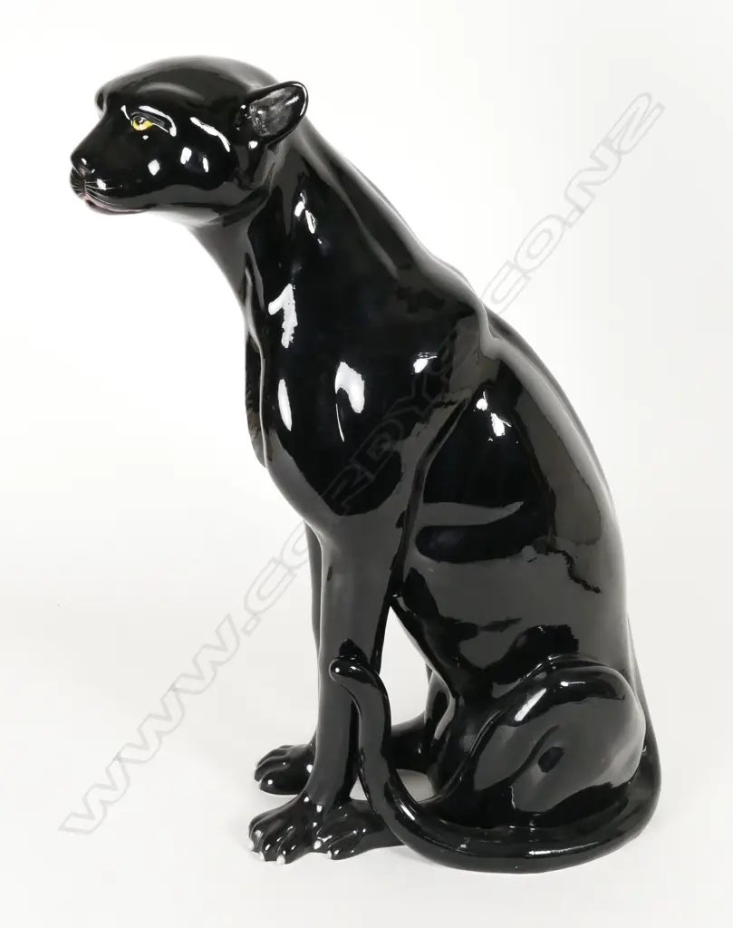 An Italian china study of a black panther Image 1++
