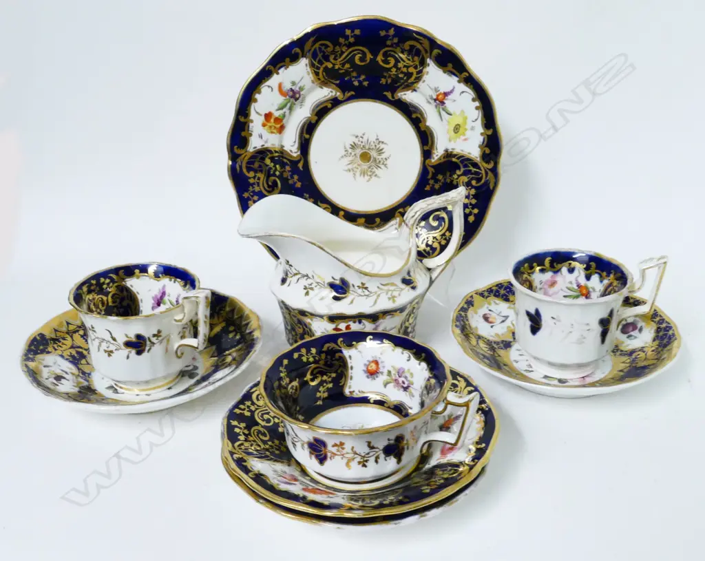 Nine pieces of 19thC china Image 1++