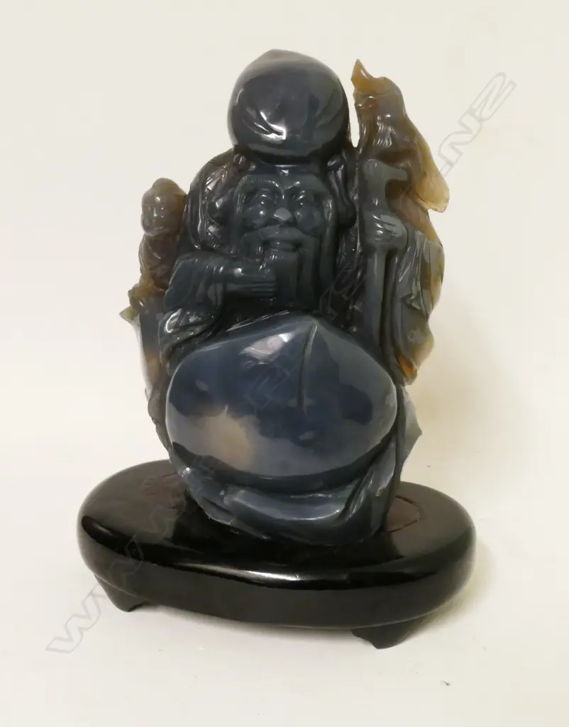 A Chinese grey rock crystal carved figure of Shao Xing Image 1++