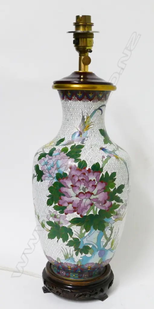 A Chinese  cloisonné baluster table lamp base Image 1++