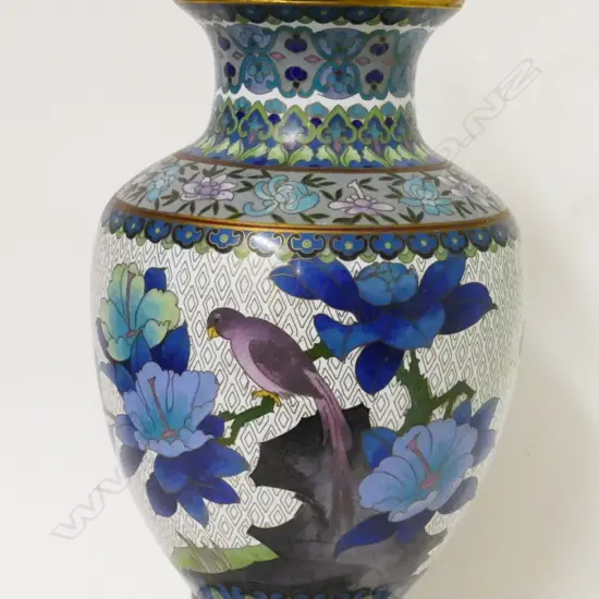 A Chinese cloisonné baluster lamp base