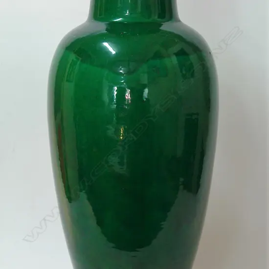 An old Chinese large iridescent green glazed vase