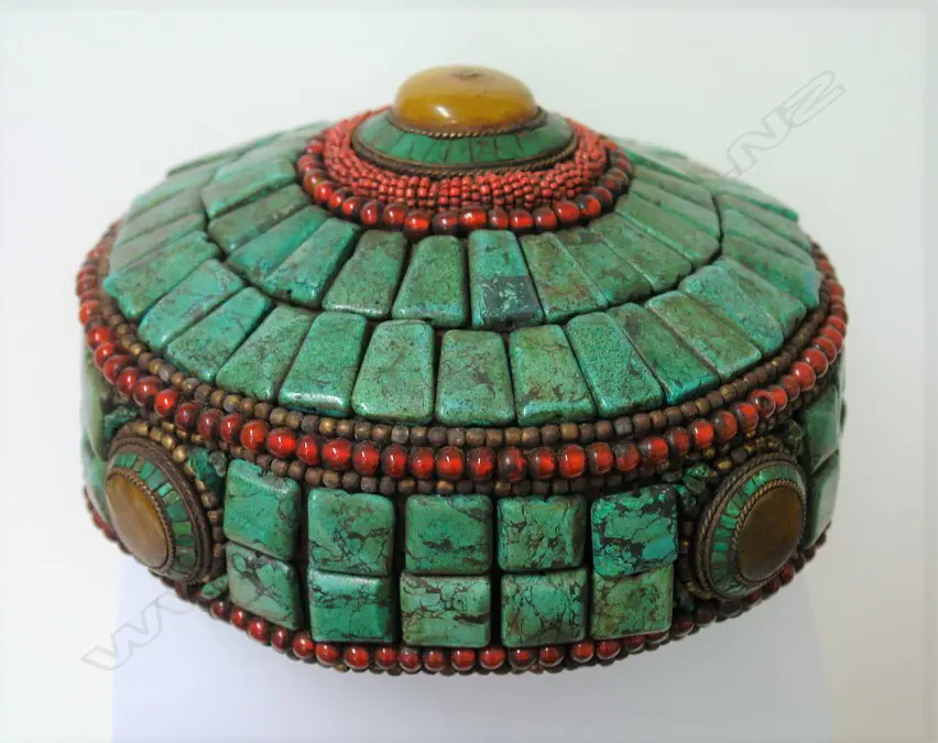 An old Tibetan priest's jewelled hat Image 1++