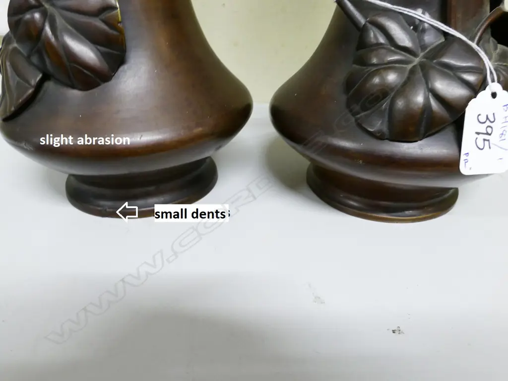A pair of Japanese bronze vases Image 1++