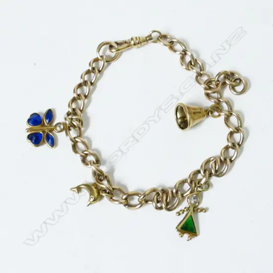 A 9ct. gold charm bracelet