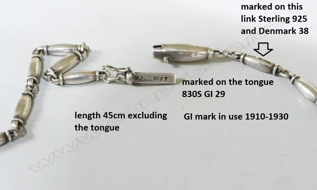 A heavy vintage Georg Jensen silver necklace Image 1++