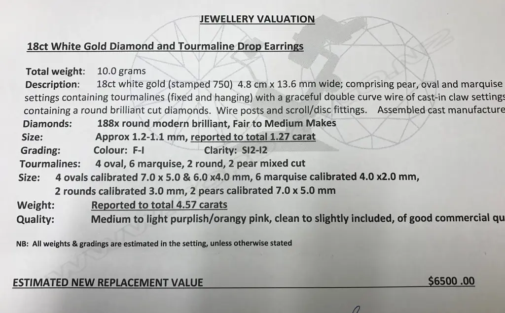 A pair of modern lady's 18ct. white gold Image 1++