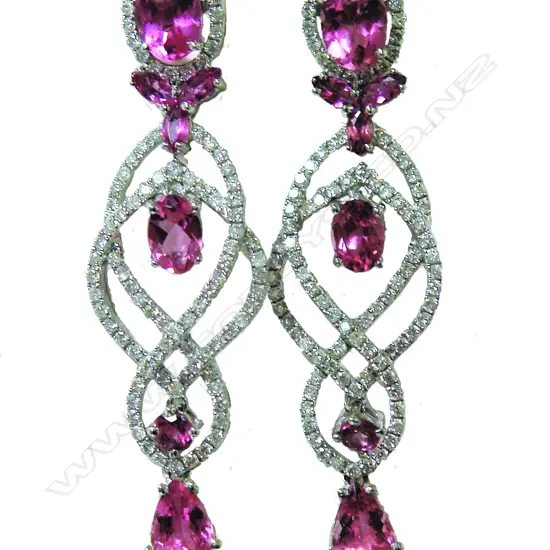 A pair of modern lady's 18ct. white gold