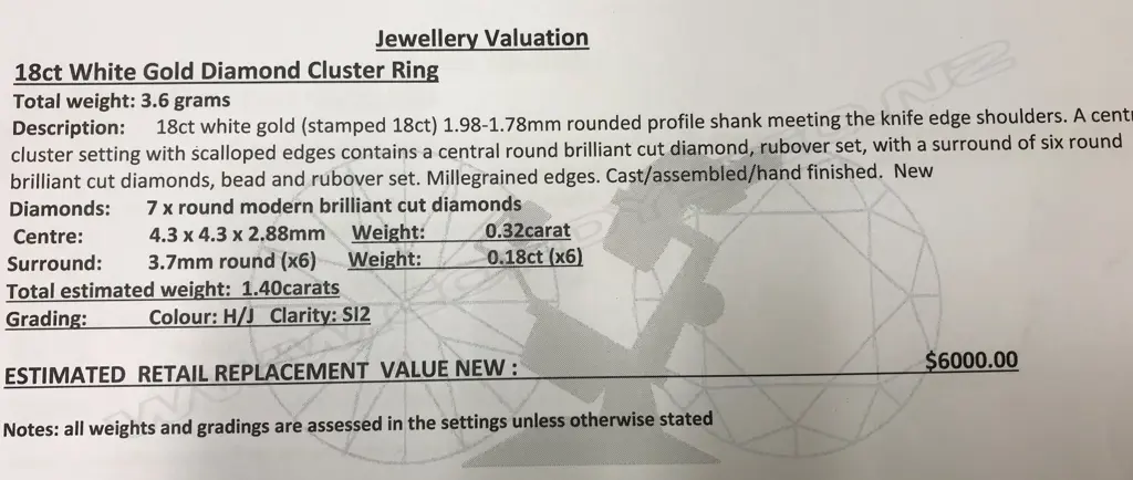 An 18ct white gold and cluster ring Image 1++