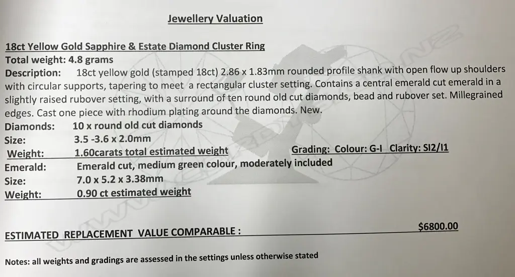 An 18ct yellow gold emerald and diamond ring Image 1++