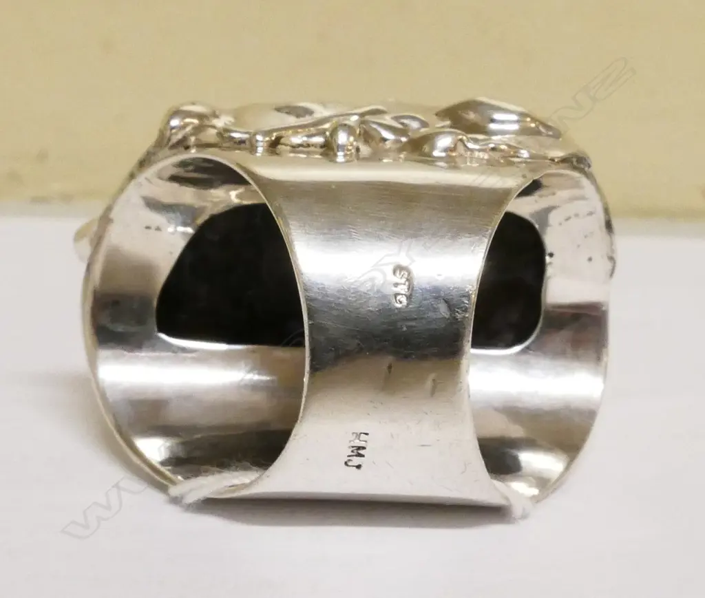 A large silver and opal ring Image 1++