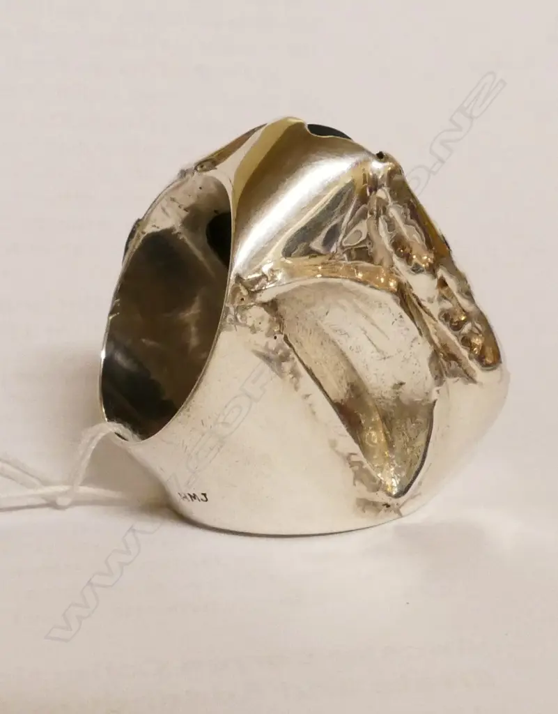 A large silver and opal ring Image 1++