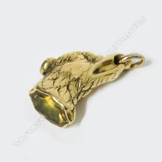 A 15ct. gold and citrine fob seal