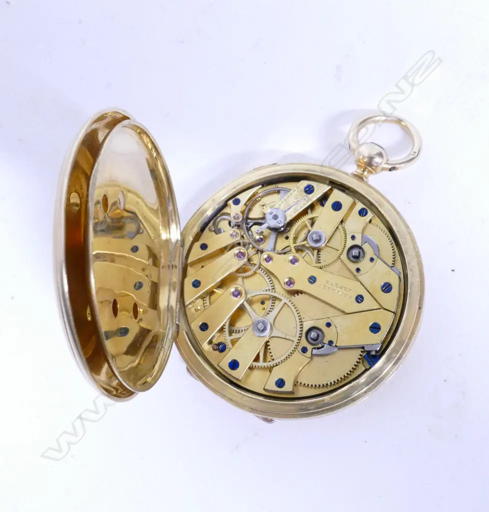 An 18ct. gold cased chronograph by J.J. Badollet & Cie Image 1++