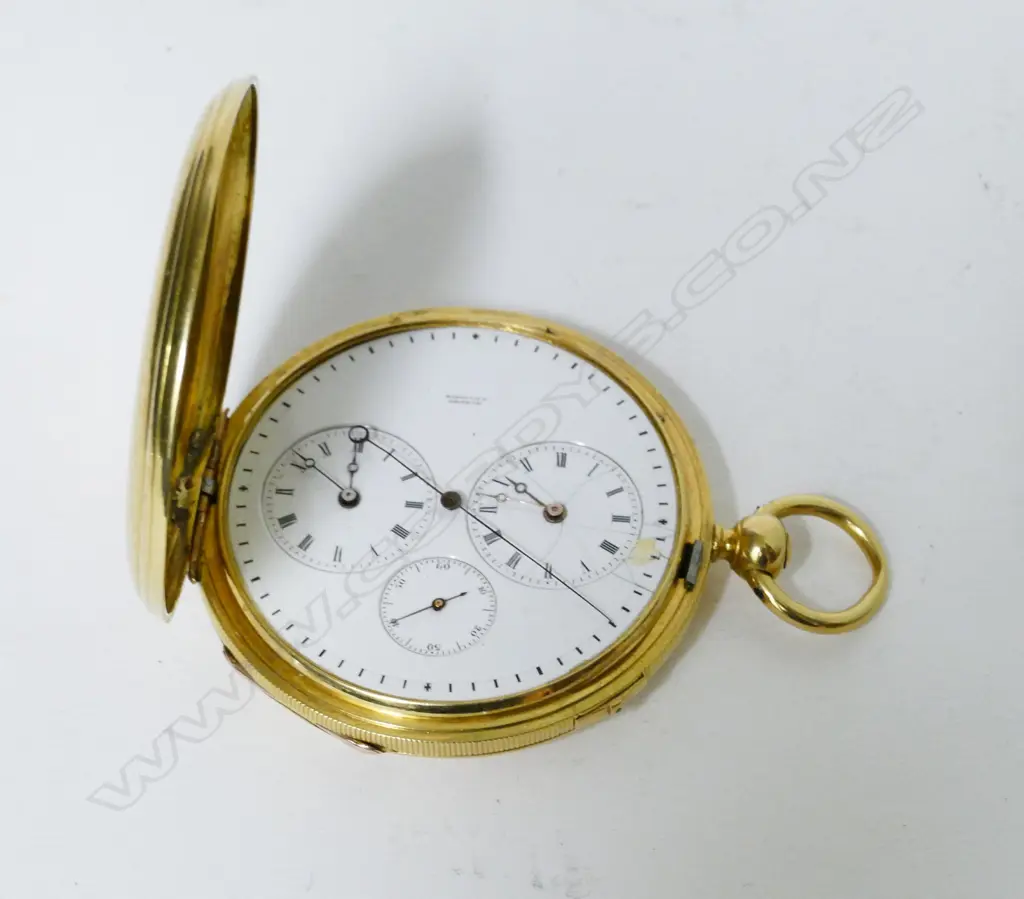 An 18ct. gold cased chronograph by J.J. Badollet & Cie Image 1++