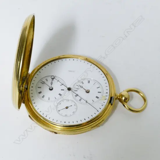 An 18ct. gold cased chronograph by J.J. Badollet & Cie