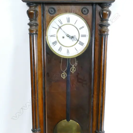 A 19thC walnut Vienna regulator wall clock