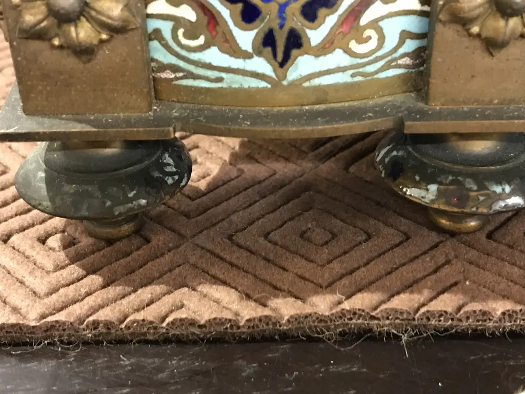 A 19thC French ormolu and cloisonné highly decorative mantel clock Image 1++