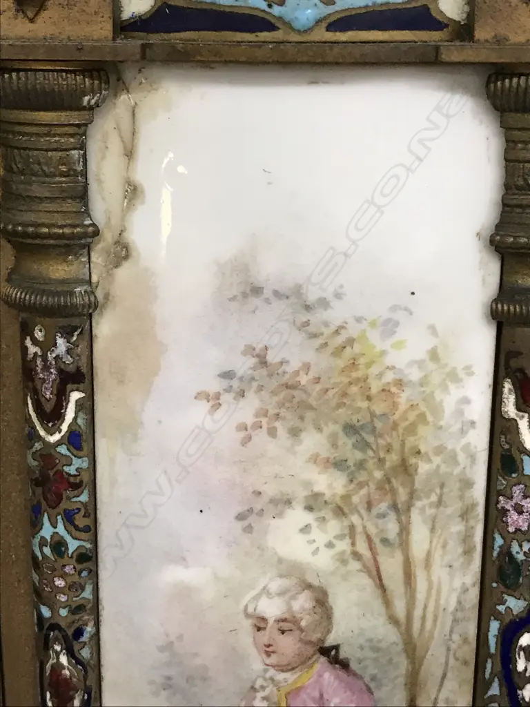 A 19thC French ormolu and cloisonné highly decorative mantel clock Image 1++