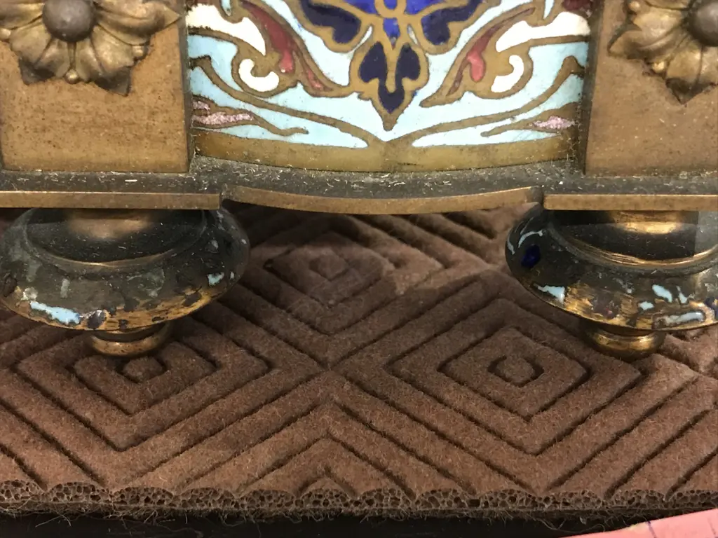 A 19thC French ormolu and cloisonné highly decorative mantel clock Image 1++