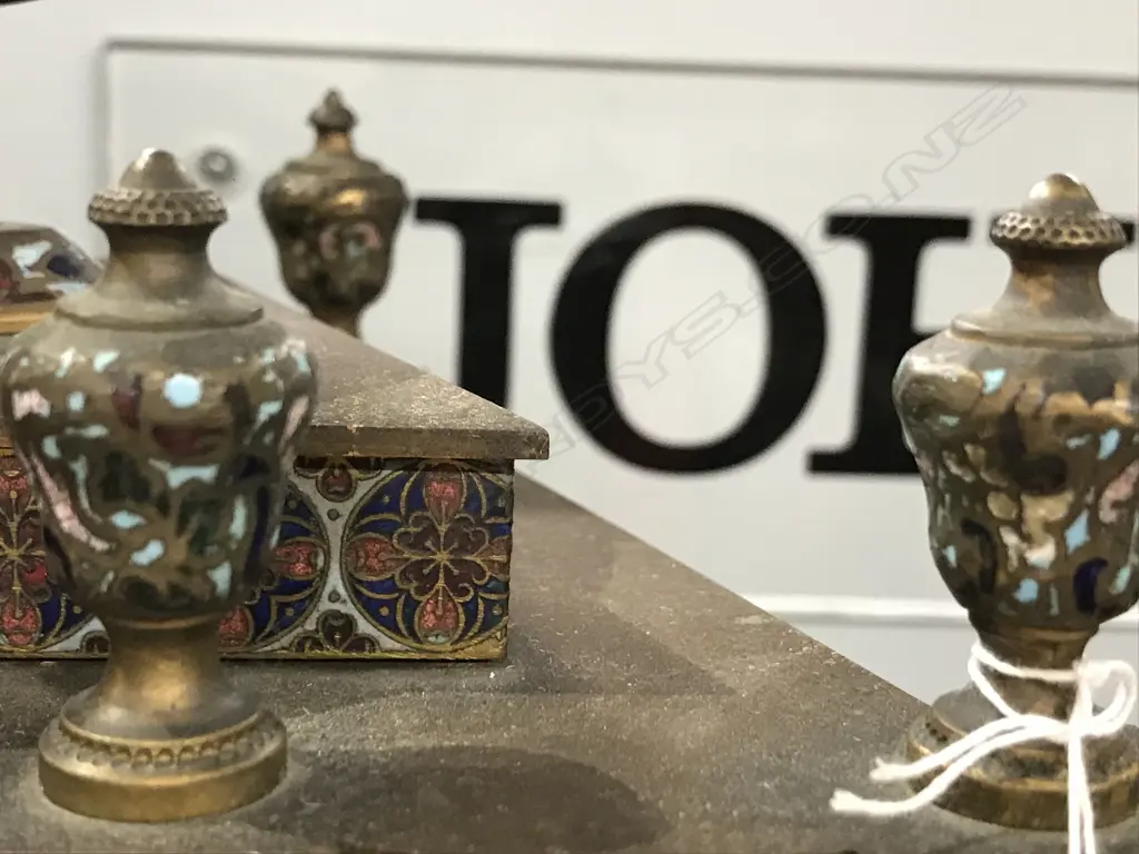 A 19thC French ormolu and cloisonné highly decorative mantel clock Image 1++